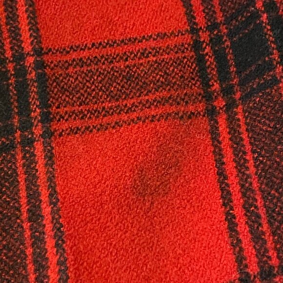 Vintage 1950s Red Plaid Wool Pants Sanforized Rockabilly Button Fly USA flaws - Picture 4 of 15